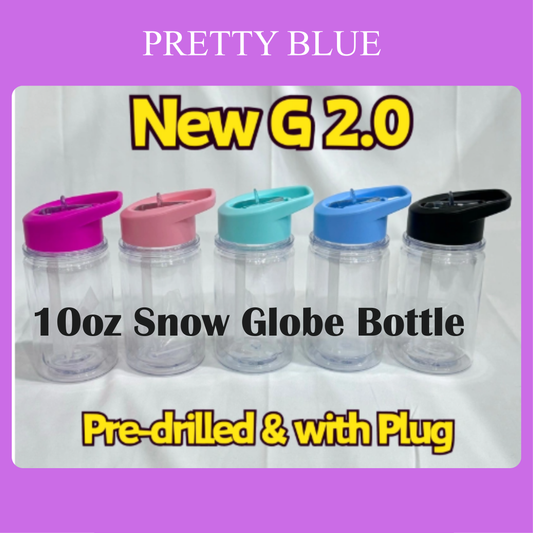 10oz Pre-drilled 10oz Acrylic Kids Snowglobe ( v2 )  Double Walled Plastic Kids Cups (with hole and plugs) Free Shipping  (25PCS)