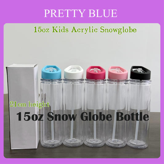 15oz Pre-drilled  Acrylic SnowglobeDouble Walled Plastic  Cups (with hole and plugs) Free Shipping  (25PCS)