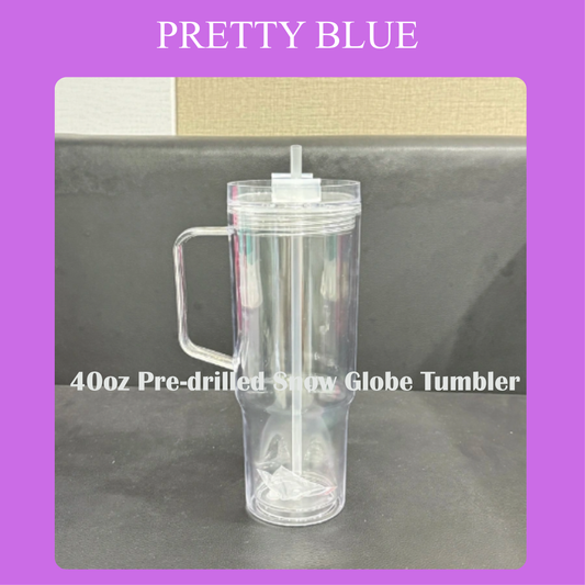 40oz Acrylic Snowglobe Tumbler Pre-drilled Tumblers Plastic Snow Globe Cup Free Shipping (12PCS)
